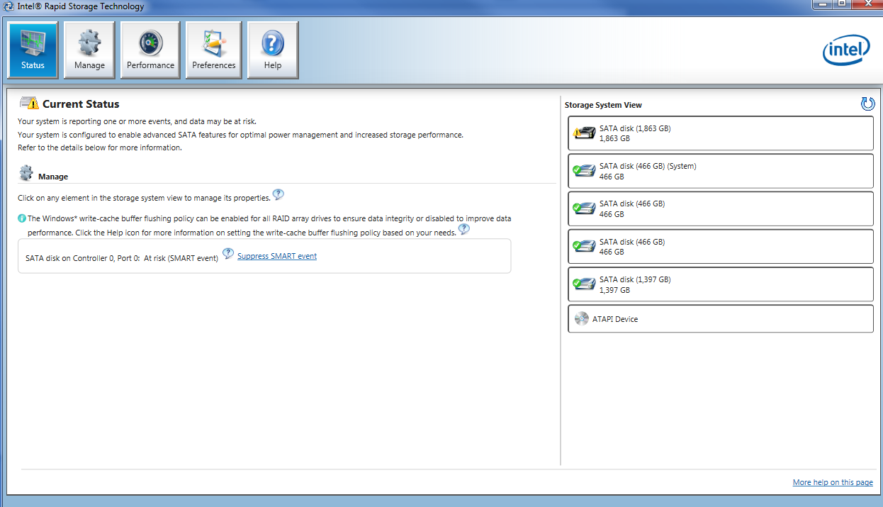 Intel rapid storage raid