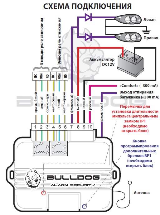 Бульдог в 11 подключения сигнализация Вопрос к электрикам. По додж караван 2008+